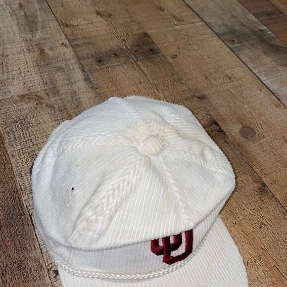 Vintage Corduroy Oklahoma Sooners SnapBack Hat white. - Picture 11 of 11